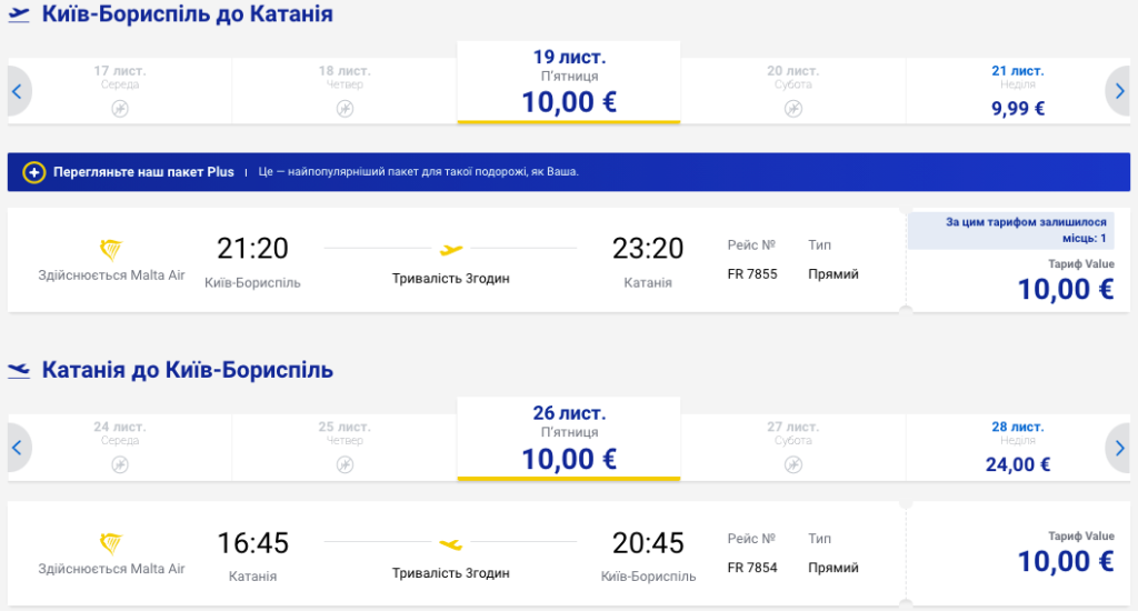Ryanair: Сицилия и вулкан Этна из Киева всего за 20€ туда-обратно!