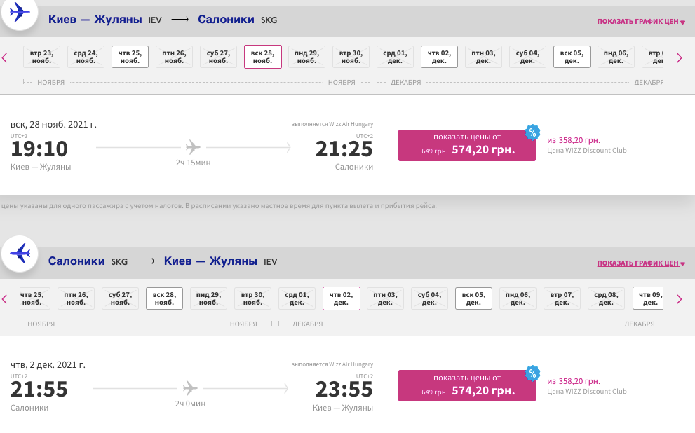 Wizz Air: скидка 20% на некоторые рейсы!