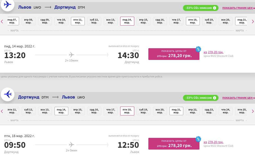 Wizz Air: скидка 20% на рейсы и услугу Wizz Flex!