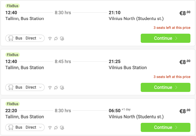 FlixBus: розпродаж квитків по країнам Балтії за €8