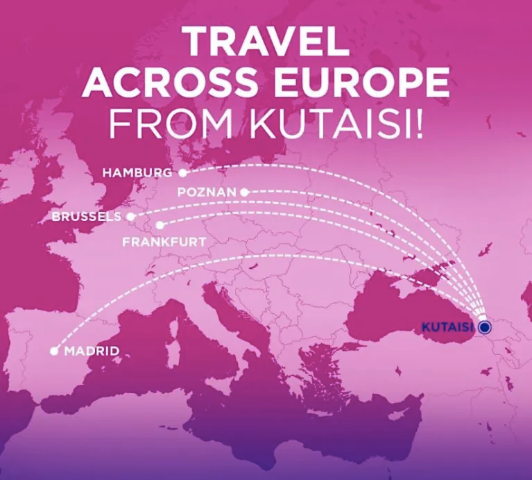 Wizz Air анонсував 5 нових рейсів з Кутаїсі!