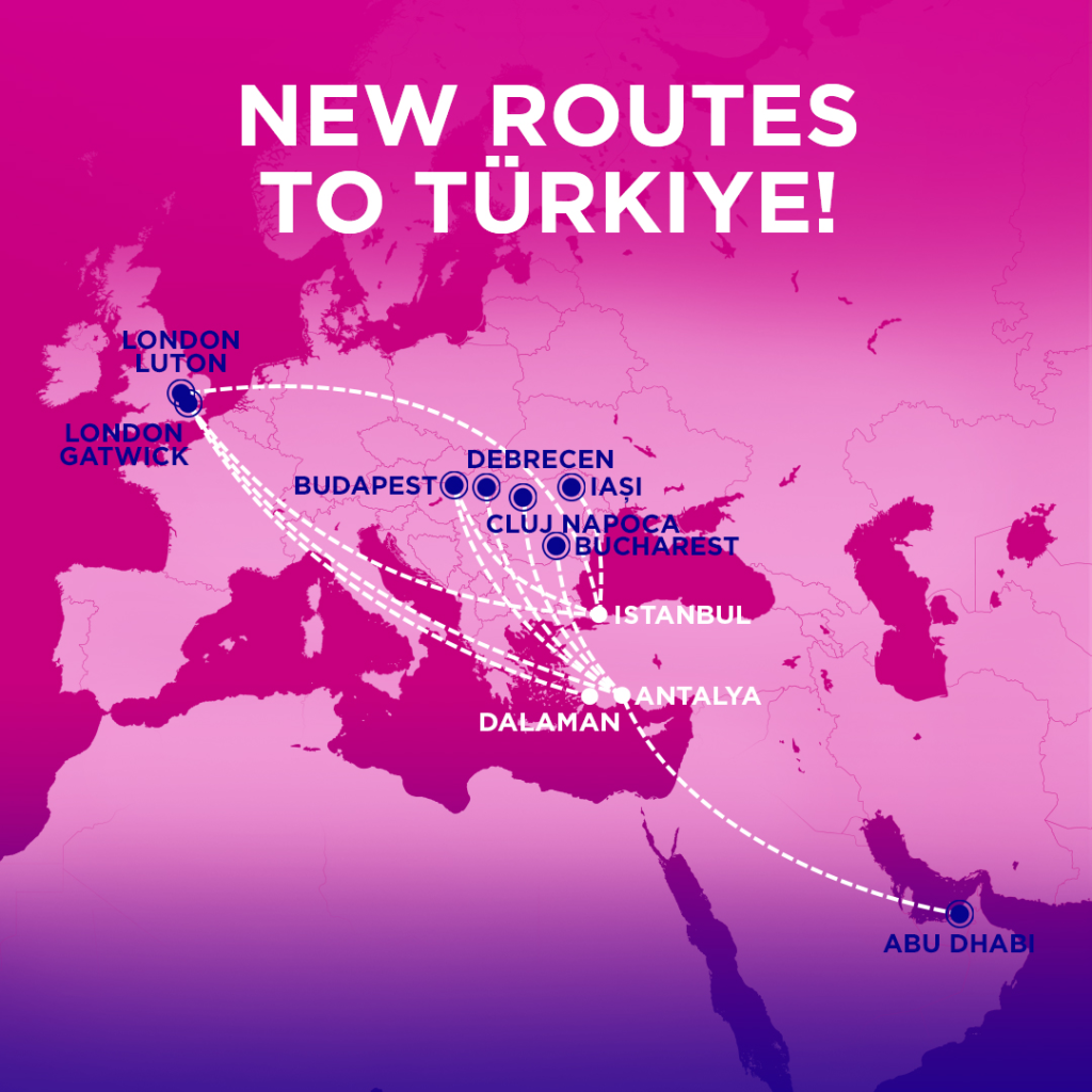 Wizz Air відкриває 11 нових маршрутів до Туреччини 