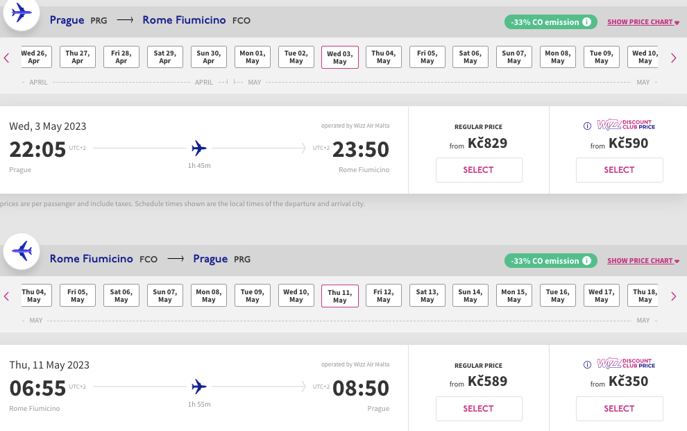 Авіа Прага — Рим всього від €53 туди й назад!