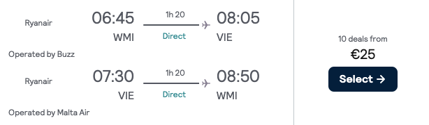 Дешеві авіаквитки з Варшави до Відня всього за €25!