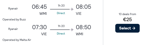 Дешеві авіаквитки з Варшави до Відня всього за €25!