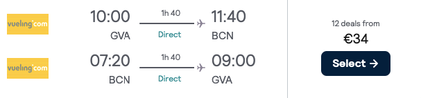 Авіаквитки до Барселони з Женеви від €35!