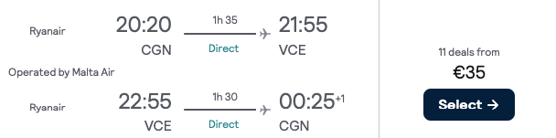 Авіаквитки до Венеції з Німеччини від €30!