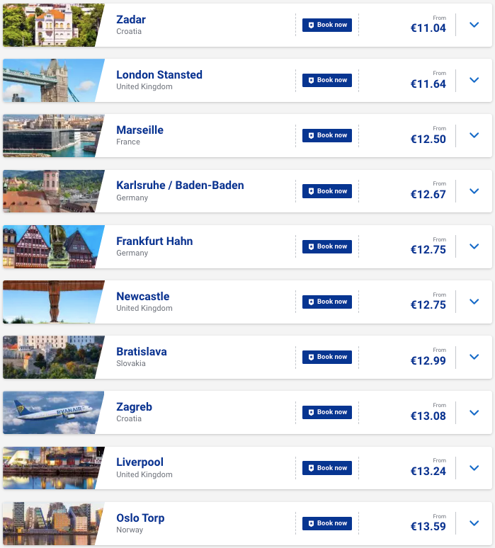 Ryanair: швидкий розпродаж квитків по Європі від €9