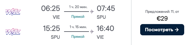 Дешеві авіаквитки Відень — Хорватія всього від €29 туди й назад!