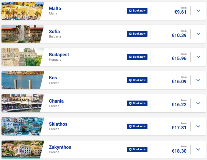 Ryanair: розпродаж квитків по південній Європі від €10