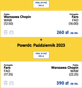 Дешеве авіа з багажем з Варшави до Португалії всього за €141