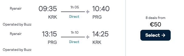 Авиабилеты Краков — Прага всего от €37