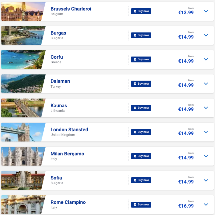 Ryanair: швидкий розпродаж квитків по Європі від €14