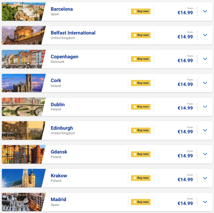 Ryanair: распродажа билетов от €15 до Cyber Week