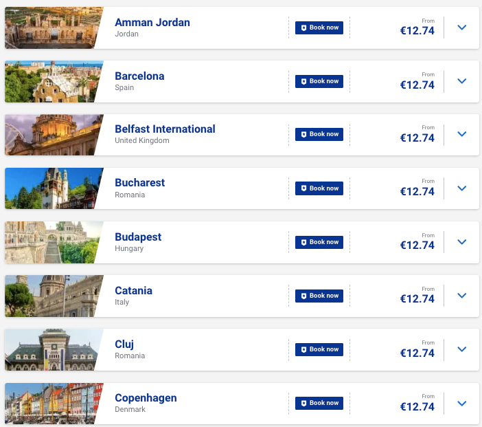 Ryanair: быстрая распродажа билетов по Европе от €11