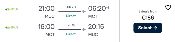 Авиабилеты в Оман из Мюнхена от €150 в обе стороны!