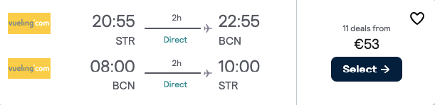 Перелет в Барселону из Штутгарта от €48 в обе стороны!