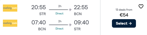 Перелет в Барселону из Штутгарта от €48 в обе стороны!