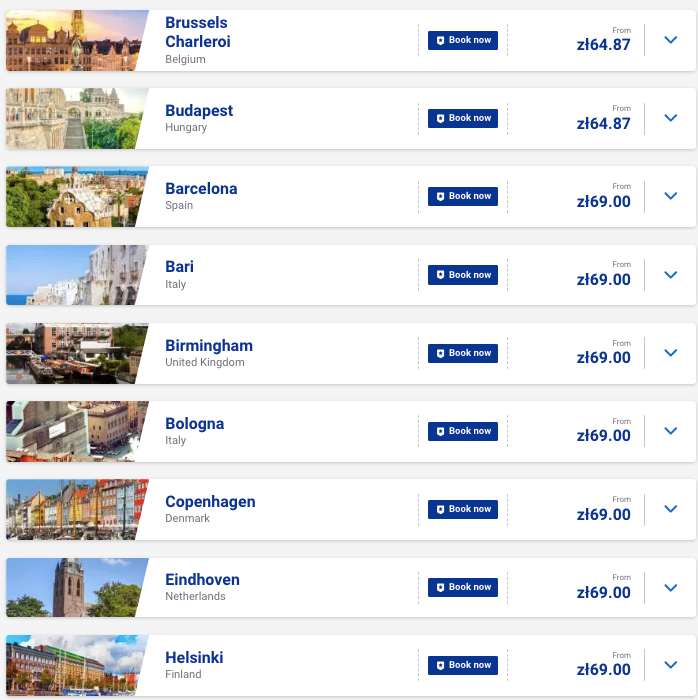 Ryanair: швидкий розпродаж квитків по Європі від €13