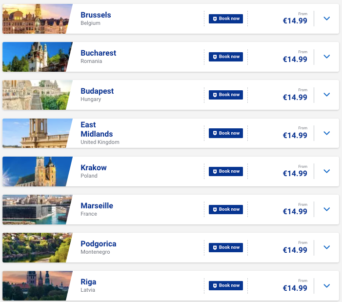 Ryanair: швидкий розпродаж квитків по Європі від €11