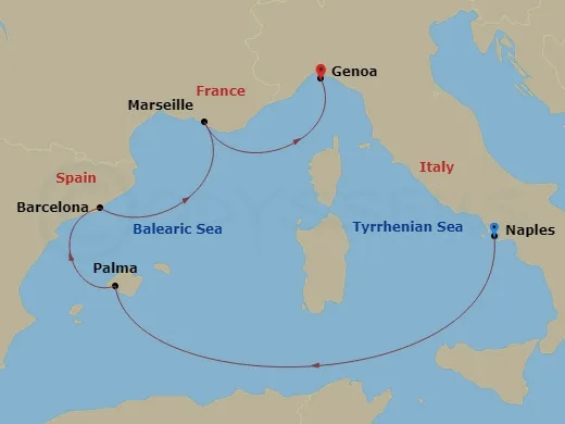 6-денний круїз з Італії через Францію та Іспанію лише за €195!