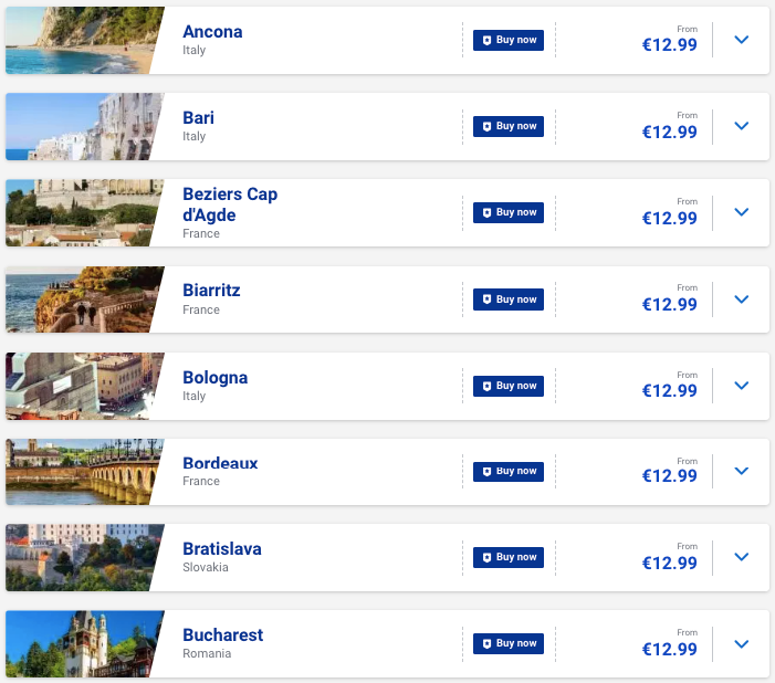Ryanair: распродажа билетов по Европе от €13