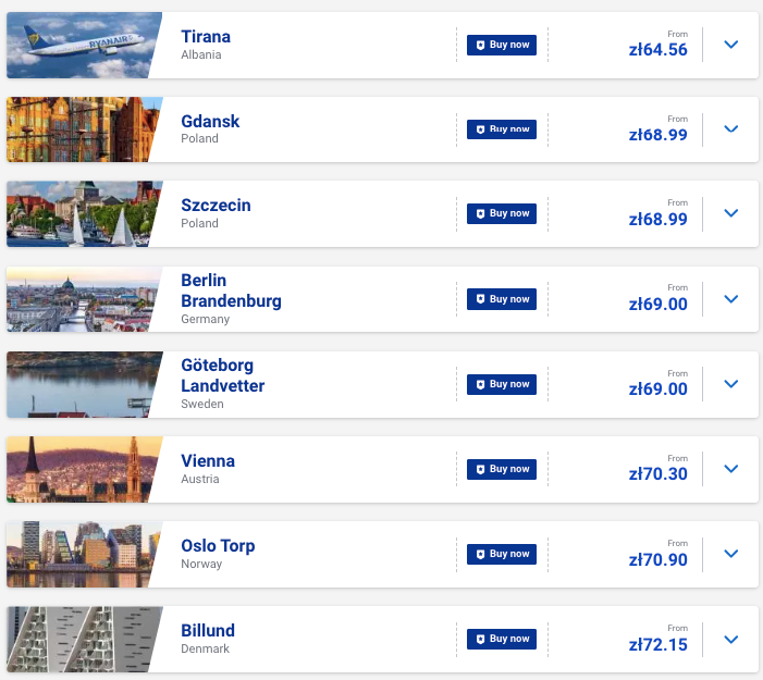 Ryanair: быстрая распродажа билетов от €15