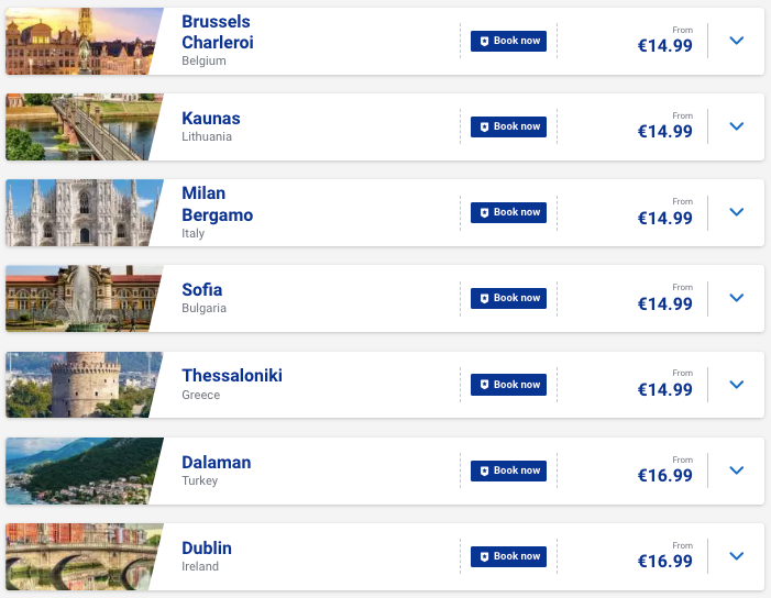Ryanair: быстрая распродажа билетов от €5