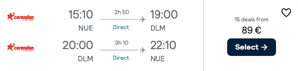 Авіаквитки до Туреччини з Нюрнберга від €87!