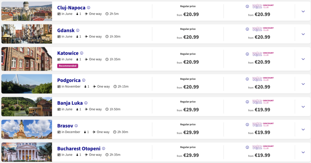 Wizz Air: розпродаж квитків 1 мільйона квитків від €21