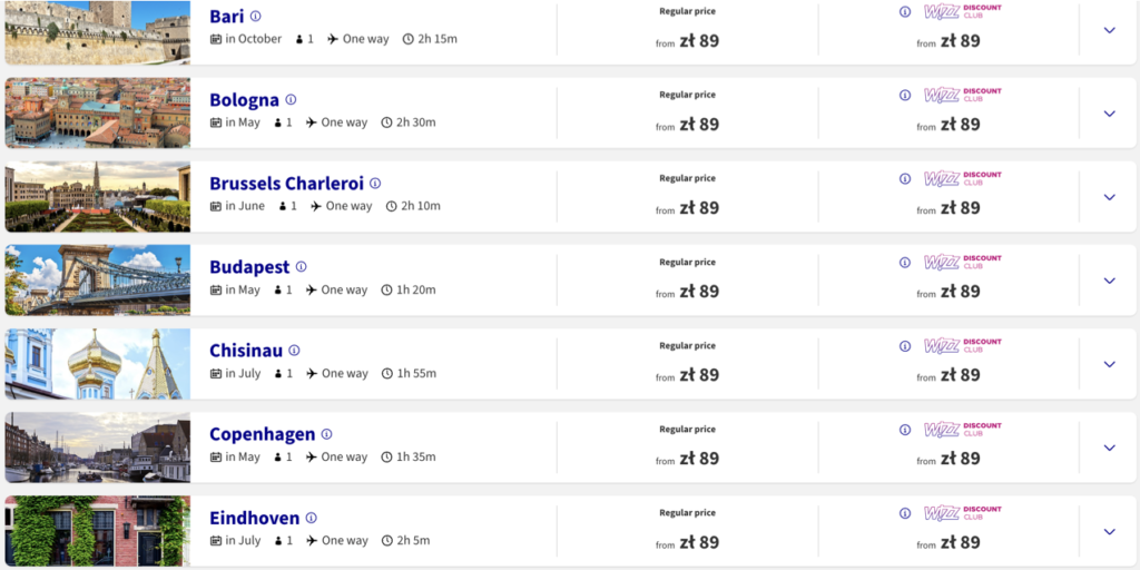 Wizz Air: розпродаж квитків 1 мільйона квитків від €21