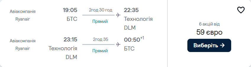 Дешеві квитки з Братислави до Турецької Рив'єри від €59