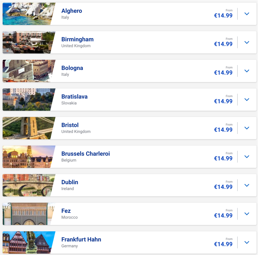 Ryanair: швидкий розпродаж квитків від €15