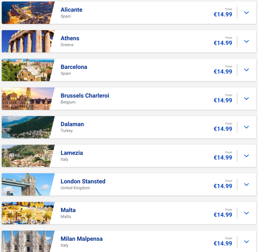 Ryanair: швидкий розпродаж квитків від €15