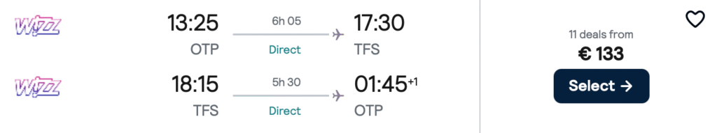 Прямі рейси з Бухареста на Тенеріфе від €100!