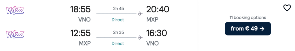 Дешеві перельоти з Вільнюса до Мілана від €48!