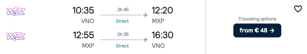 Дешеві перельоти з Вільнюса до Мілана від €48!