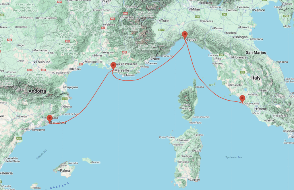 6-денний круїз з Риму до Барселони лише за €211!