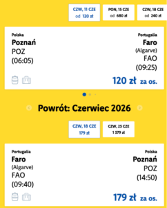 Чартерні перельоти з Польщі до Португалії — квитки з багажем за €70 туди-назад