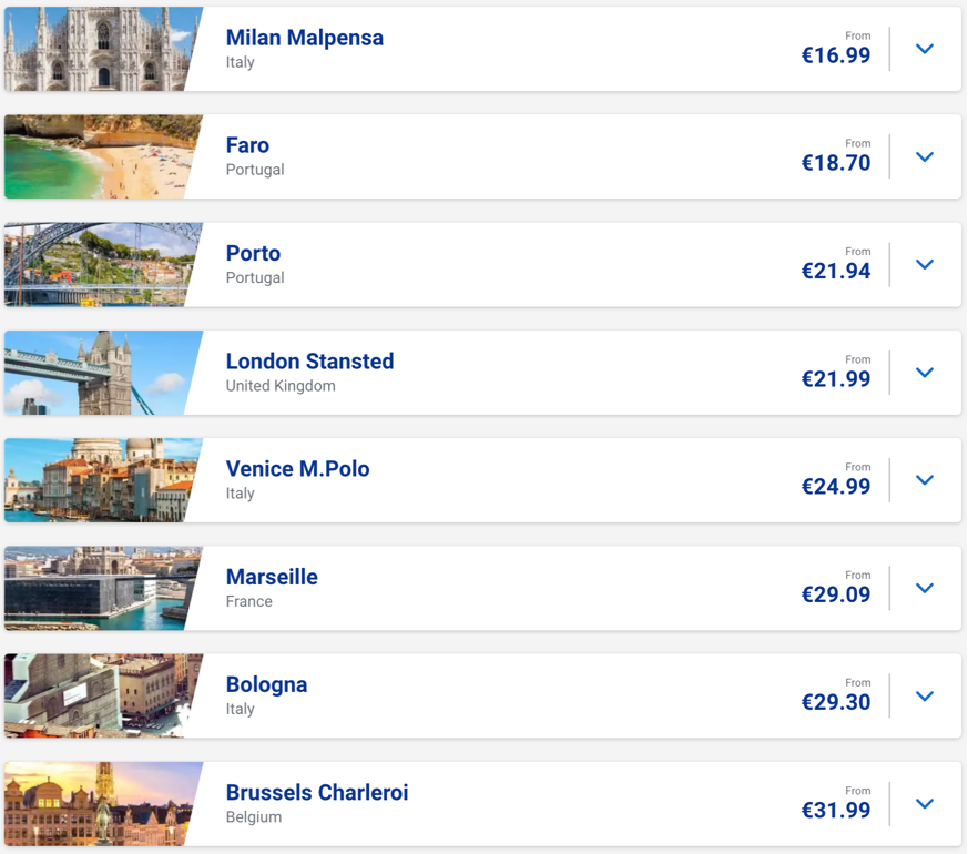 Ryanair: швидкий розпродаж квитків від €17